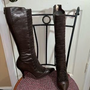 Oscar de la Renta Brown Leather Boots